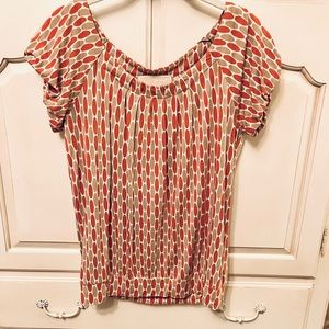 Michael Kors Orange and Tan Top